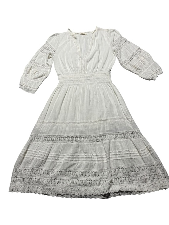 M.A.B.E Dresses & Skirts - M.A.B.E. Loretta Midi Dress Women’s Small  in Ecru Boho Prairie Cottage Crochet
